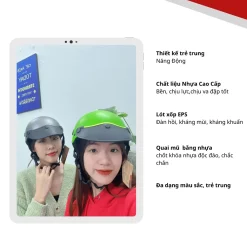 Mũ bảo hiểm nửa đầu Camry có lỗ thông gió, lưỡi trai