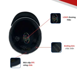 Mũ bảo hiểm nửa đầu Camry có lỗ thông gió, lưỡi trai