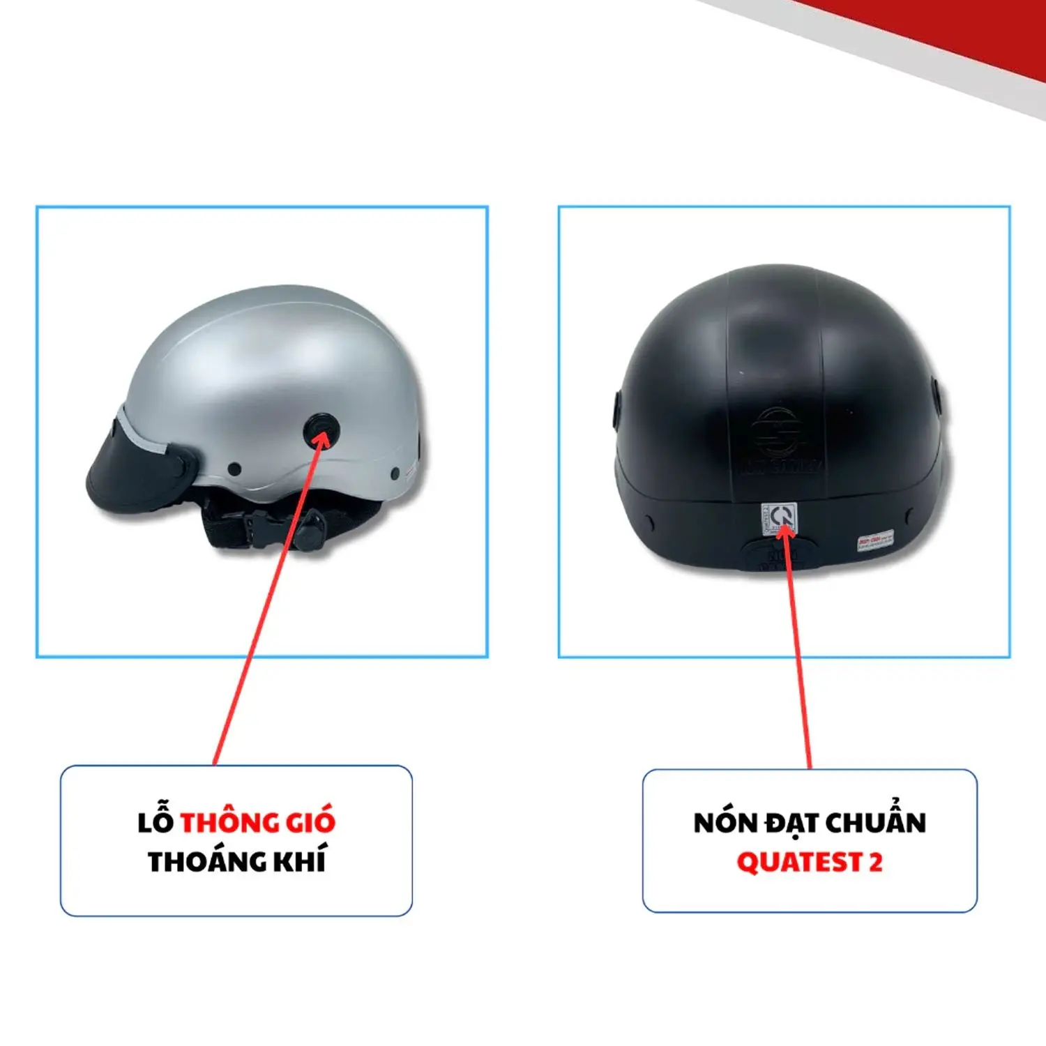 Mũ bảo hiểm nửa đầu Camry có lỗ thông gió, lưỡi trai