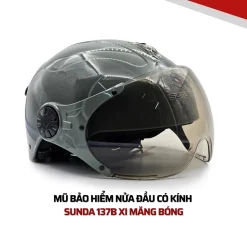 Mũ bảo hiểm nửa đầu có kính SUNDA 137B 11