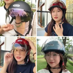 Mũ bảo hiểm 1/2 đầu có kính dài