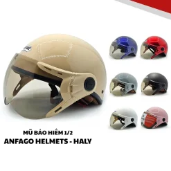 Mũ bảo hiểm 1-2 đầu có kính ANFAGO HELMETS haly