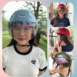 Mũ bảo hiểm 1-2 đầu có kính ANFAGO HELMETS haly