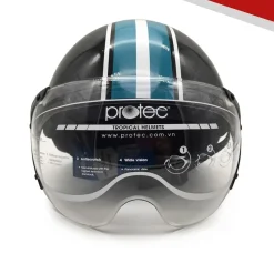 Mũ bảo hiểm 1-2 đầu có kính cao cấp Protec Hiway