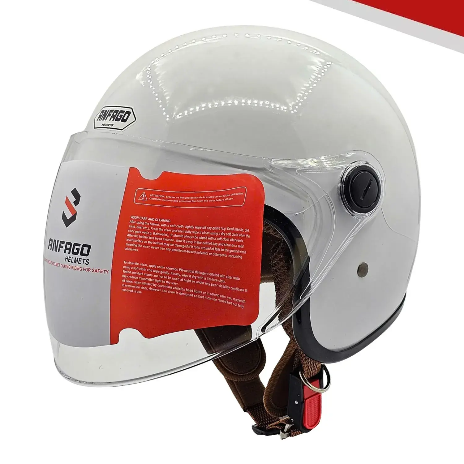 Mũ bảo hiểm 3-4 Anfago 818 kính dài