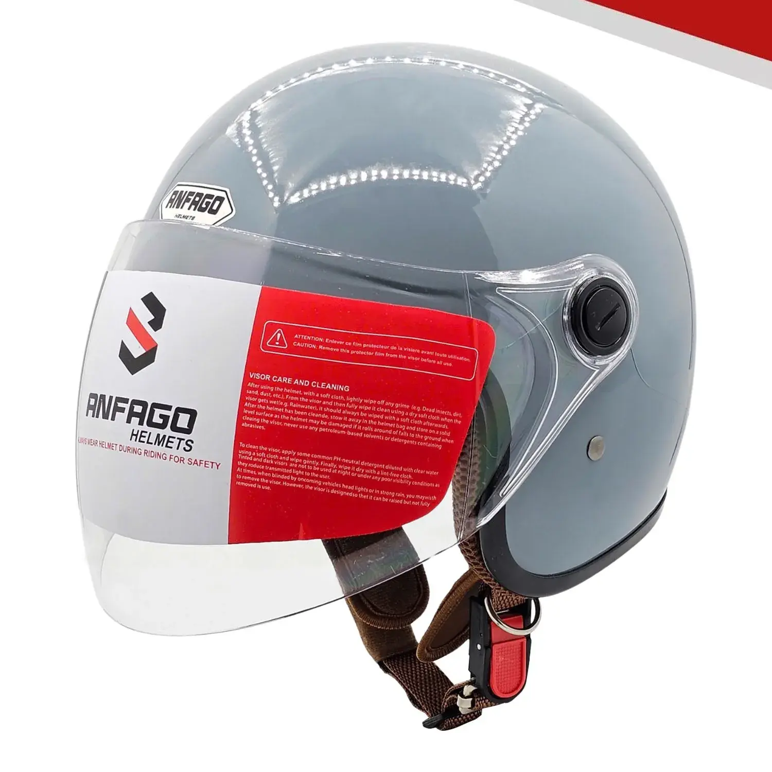 Mũ bảo hiểm 3-4 Anfago 818 kính dài