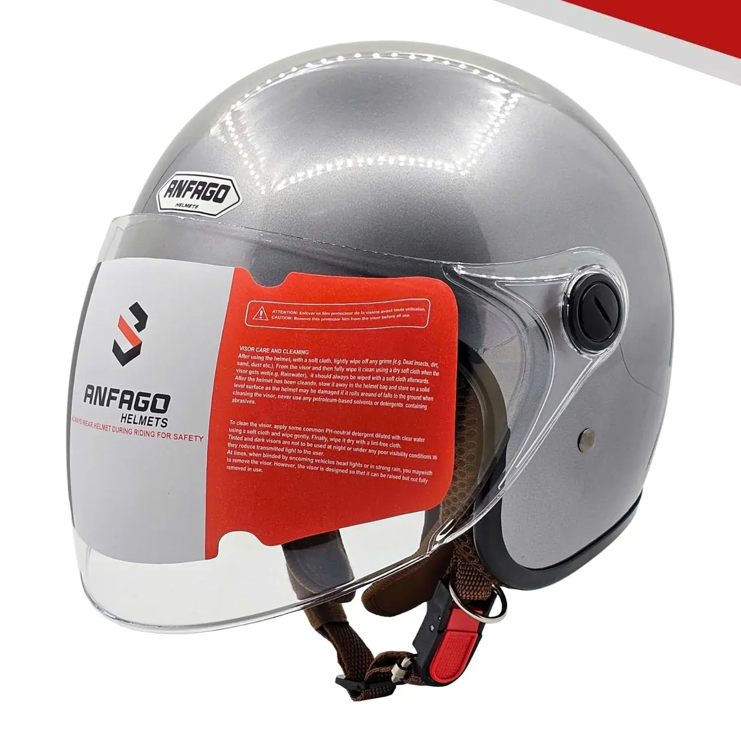 Mũ bảo hiểm 3-4 Anfago 818 kính dài