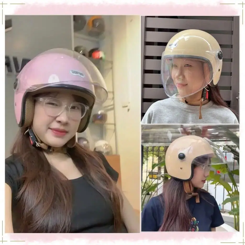 Mũ bảo hiểm 3-4 Anfago 818 kính dài