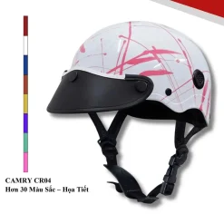 Mũ bảo hiểm nửa đầu Camry sơn nhúng cao cấp, thời trang trẻ trung