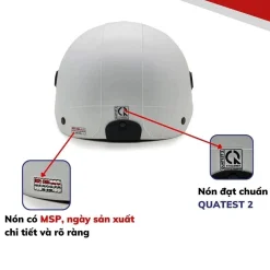 Mũ bảo hiểm nửa đầu Camry sơn nhúng cao cấp, thời trang trẻ trung