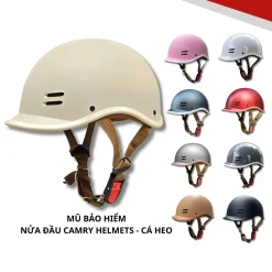 Nón Bảo Hiểm nửa đầu cá heo thời trang CAMRY HELMETS