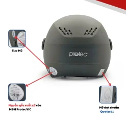 Nón bảo hiểm 1-2 đầu có kính Protec VIC