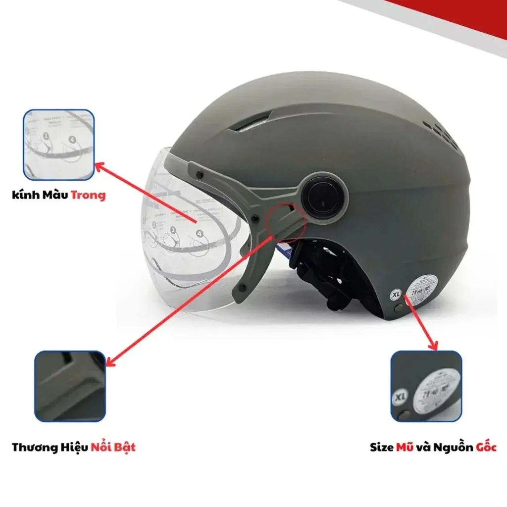 Phân biệt nón bảo hiểm ½ đạt chuẩn