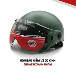 Nón bảo hiểm nửa đầu có kính GRS HELMETS A33K