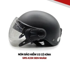 Nón bảo hiểm nửa đầu có kính GRS HELMETS A33K