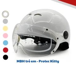 Nón bảo hiểm nửa đầu trẻ em có kính Protec Kitty