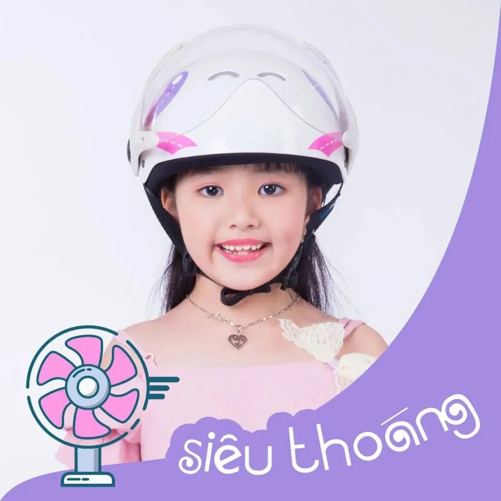 Nón bảo hiểm nửa đầu trẻ em có kính Protec Kitty