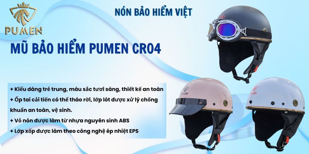 Mũ bảo hiểm Pumen CR04 cao cấp.