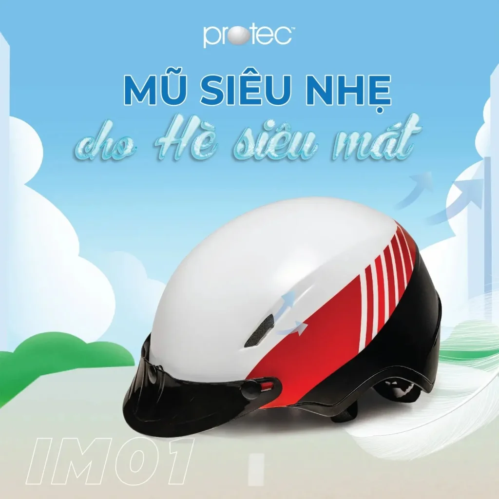 Nón bảo hiểm 1/2 loại nhẹ cao cấp