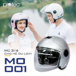 Mũ bảo hiểm 3/4 có kính Protec MO-001