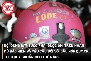 Nội dung bắt buộc trên nhãn mũ bảo hiểm