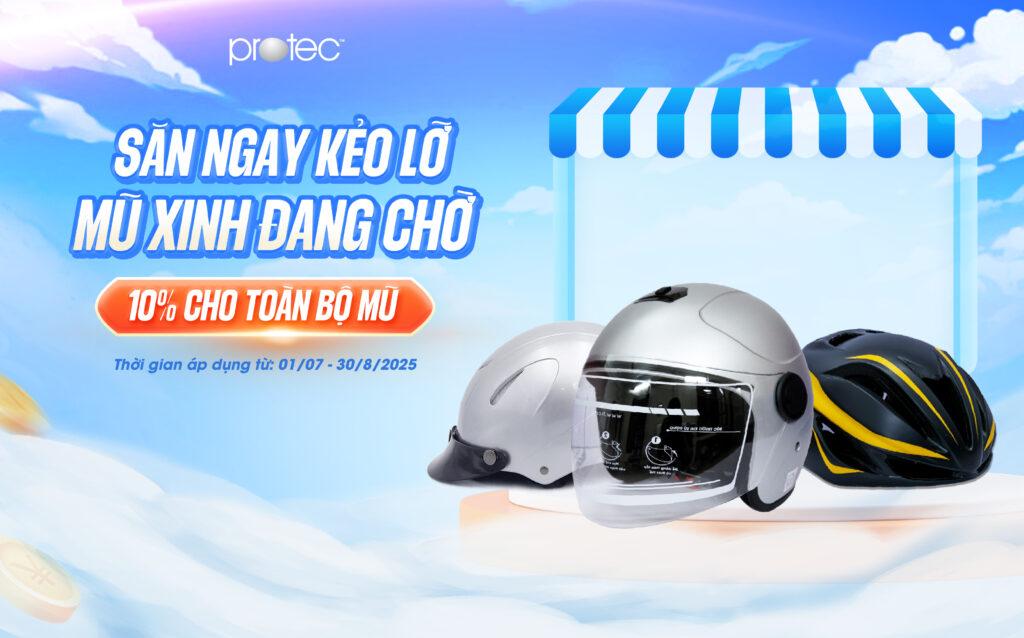 Protec là thương hiệu mũ bảo hiểm nổi tiếng tại Việt Nam.