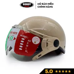 Mũ bảo hiểm nửa đầu có kính SUNDY HP-01K